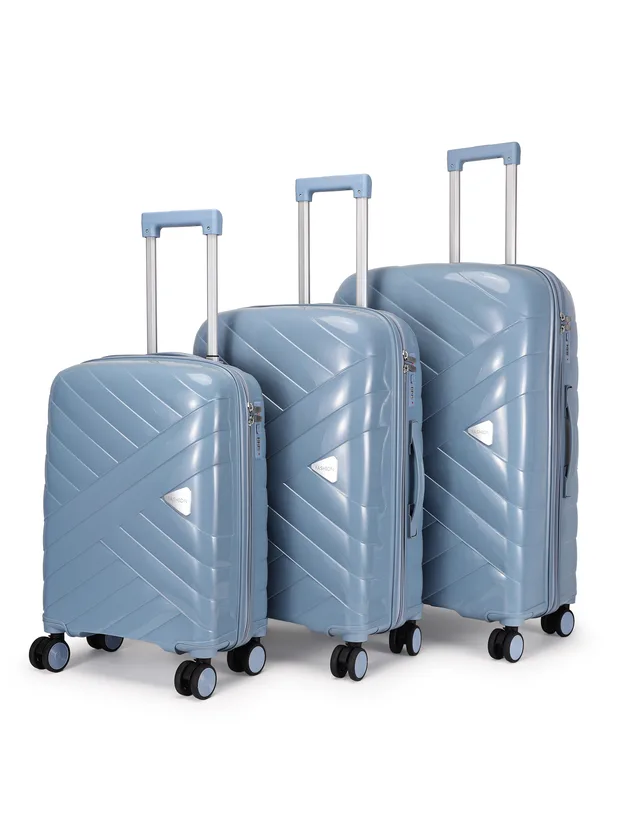 Diamond-Pattern PP Luggage Set with TSA Lock — view 1 (SXLPPB017)